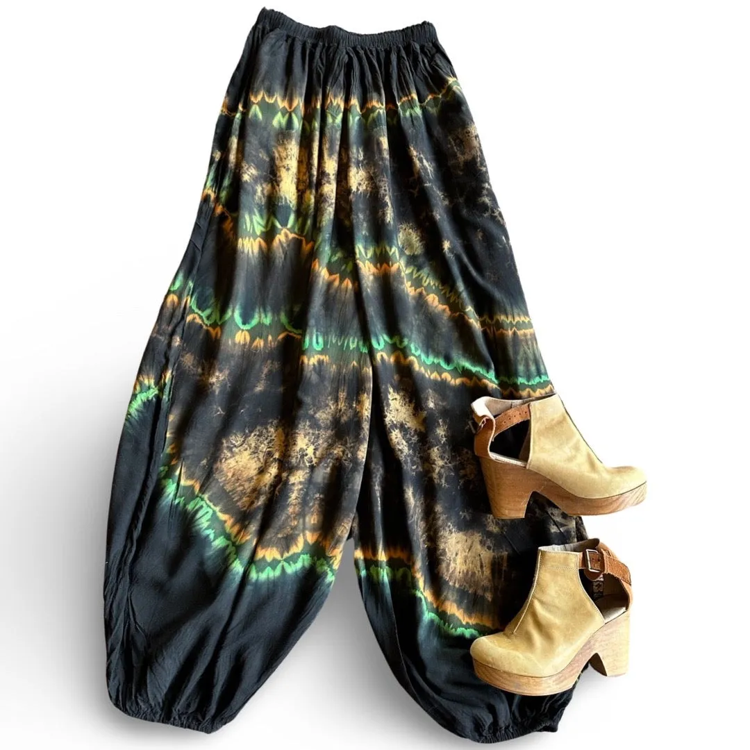 Raven Tie Dye Harem Pants Earth Tones