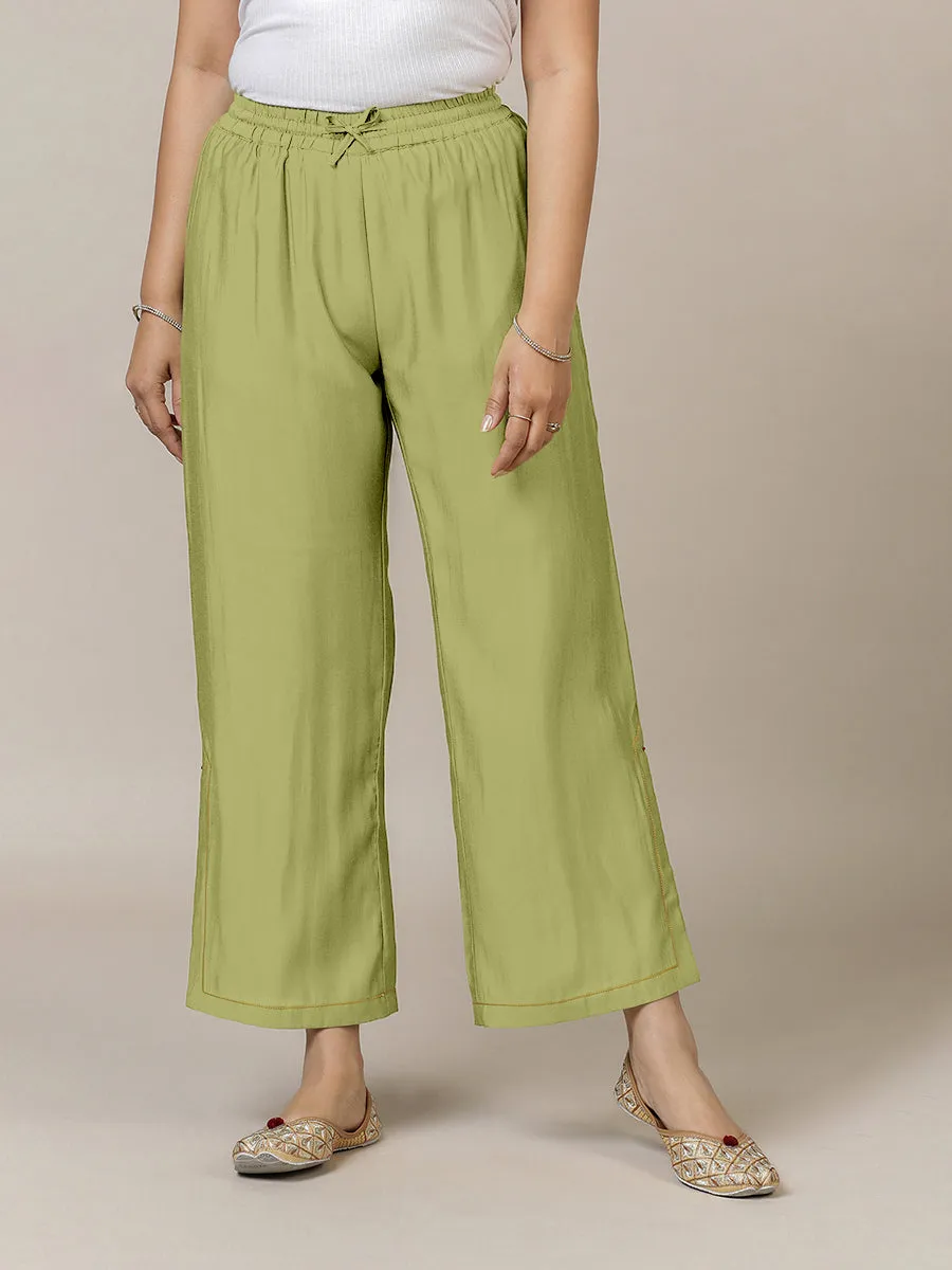 Saba x Rozaana | Pista Green Cotton Silk Pants