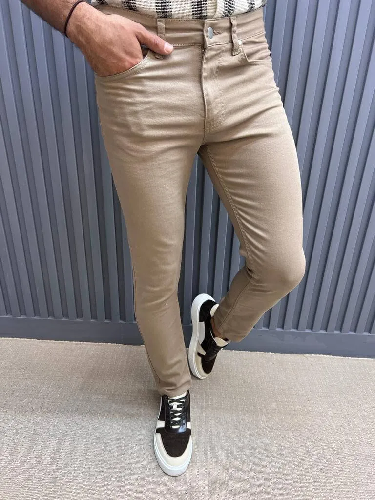 Slim Fit Beige Pants