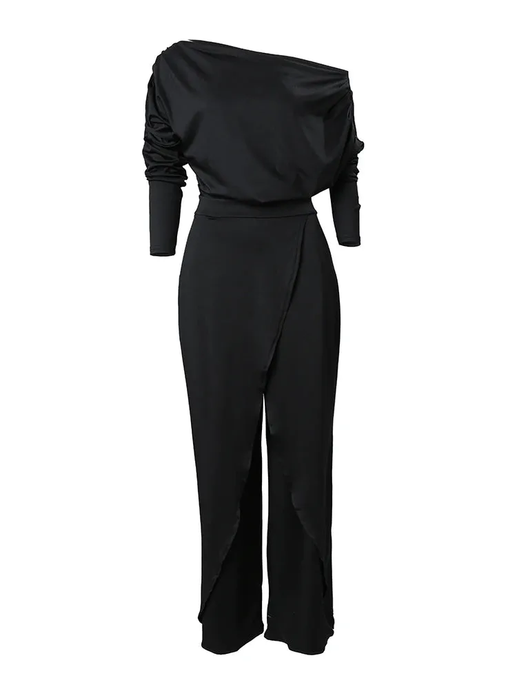 Wide Leg Off Shoulder Jumpsuit