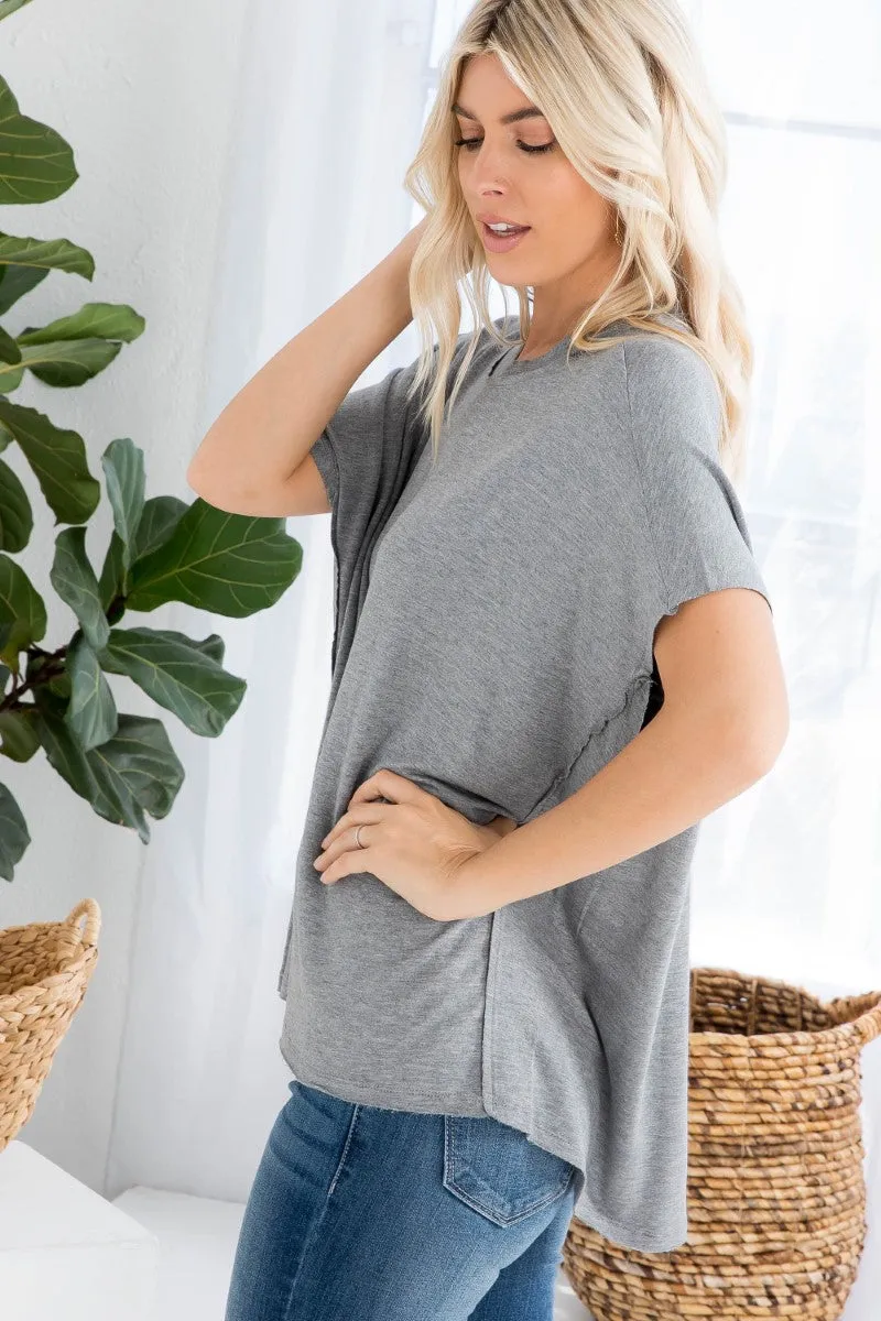 ZiA Apparel Short Sleeve Loose Fit Knit Top